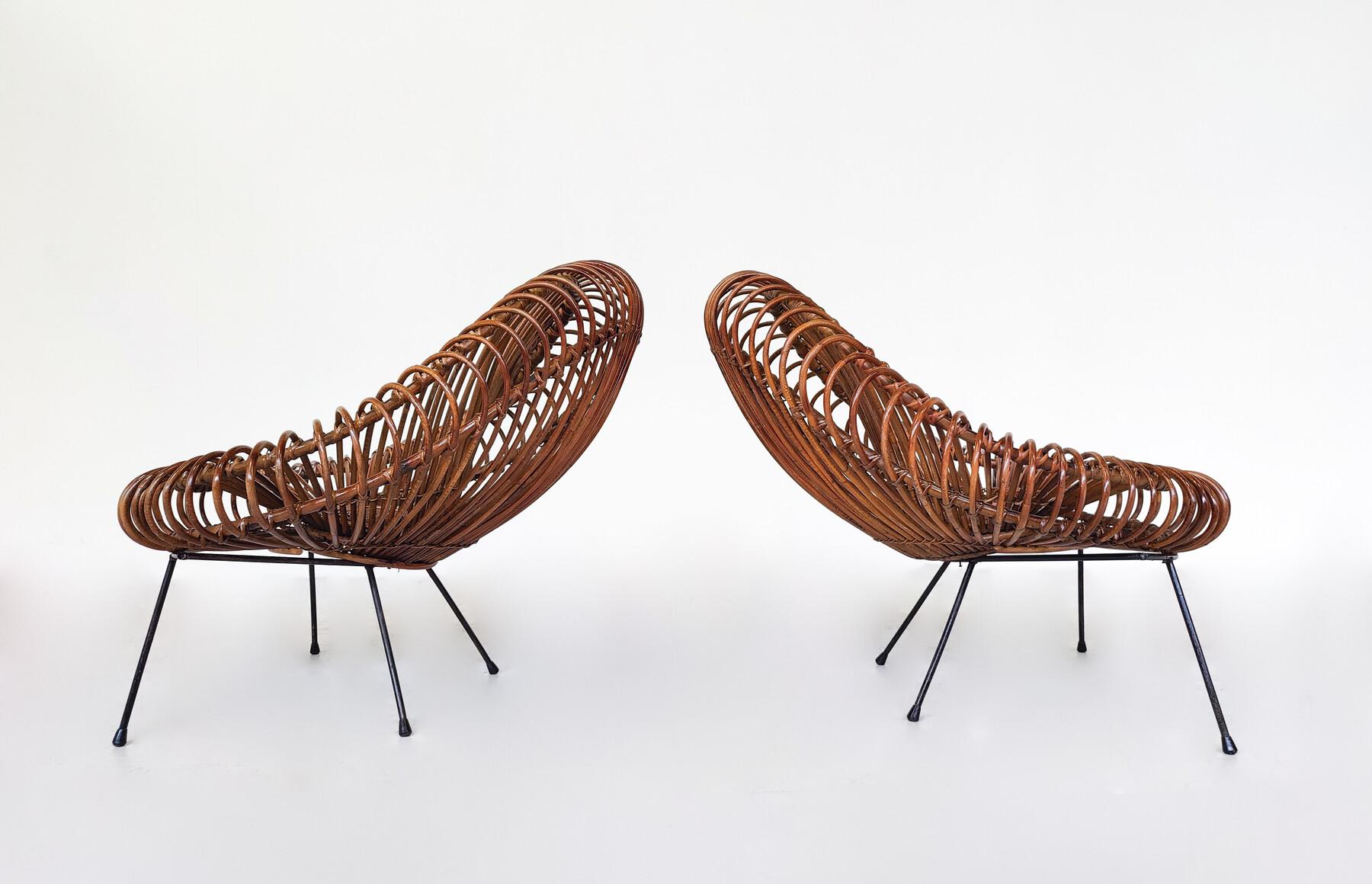 Italian Mid-Century Modern Pair of Chairs by Janine Abraham & Dirk Jan Rol for Rougier  For Sale