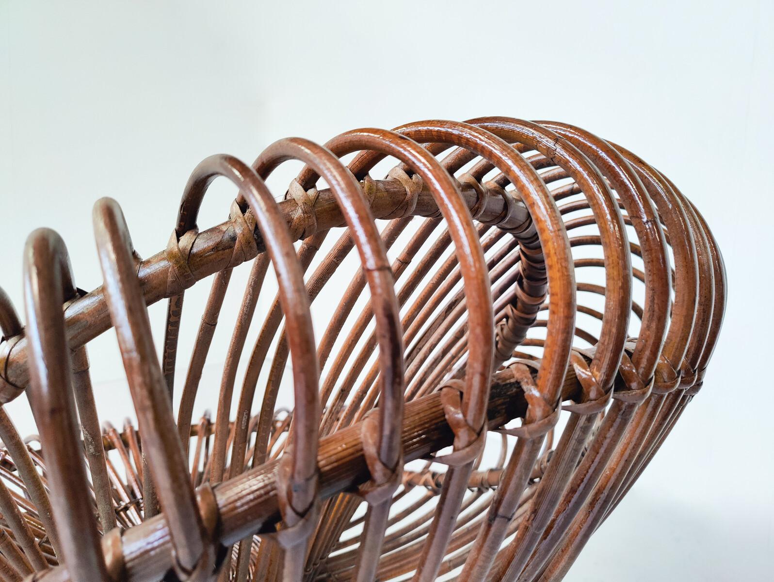 Rattan Mid-Century Modern Pair of Chairs by Janine Abraham & Dirk Jan Rol for Rougier  For Sale