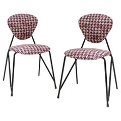 Mid-Century Modern Pair of Chairs Coulored Tweed, Italy, 1960