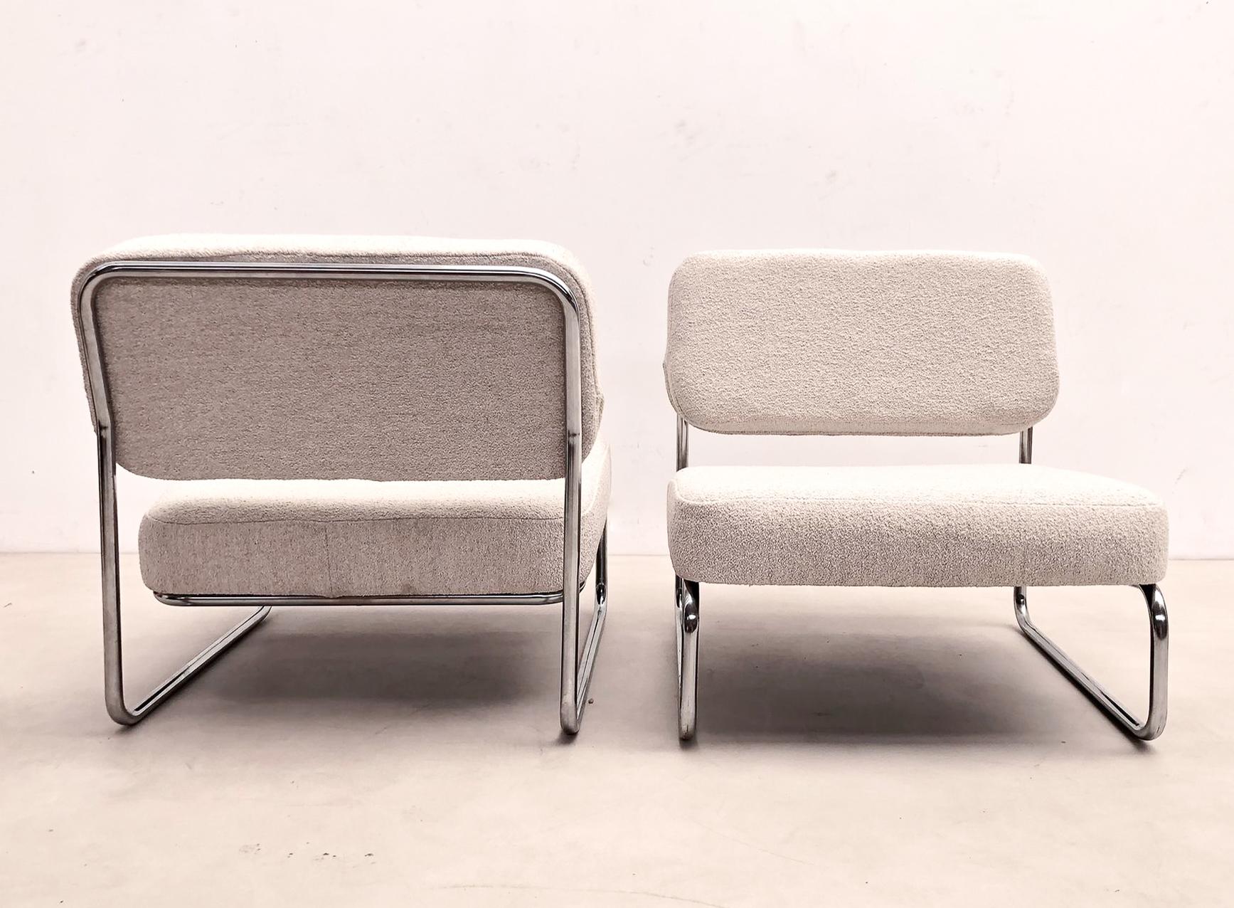 Mid-Century Modern Pair of Chairs, France, 1960s, New Upholstery 1