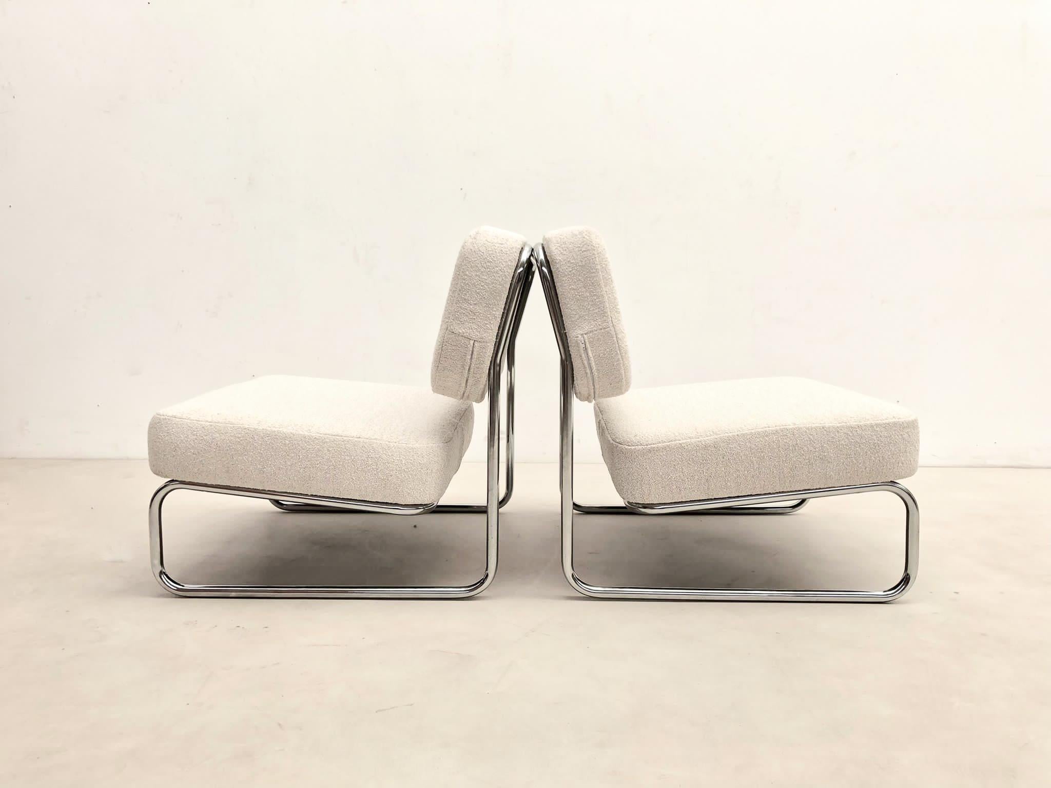 Mid-Century Modern Pair of Chairs, France, 1960s, New Upholstery 2