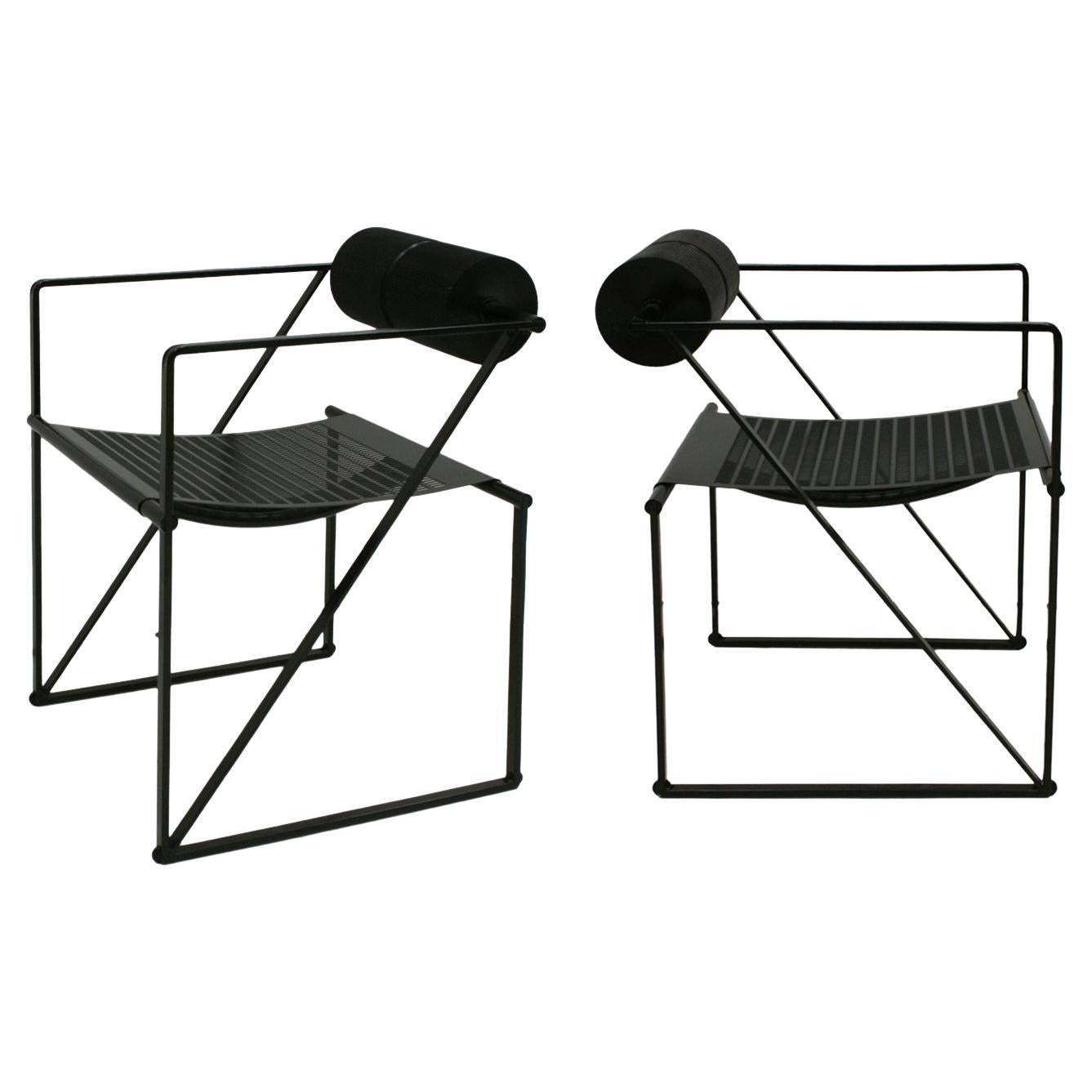 Mid-Century Modern Pair of Chairs Mod "Seconda" Designed by Mario Botta, 1982