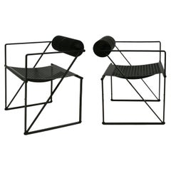 Paire de chaises modernes du milieu du siècle dernier Mod « Seconda » conçue par Mario Botta, 1982