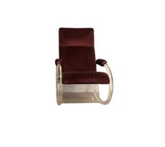 Mid-Century Modern Charles Hollis Jones Lucite Upholstered Rocking Chair