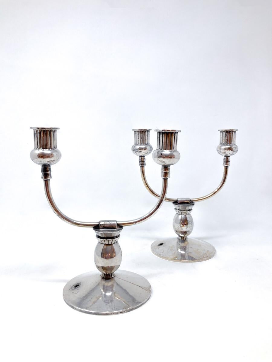 Mid-Century Modern Pair of Christofle Chandelier, 1930s In Good Condition For Sale In Brussels, BE