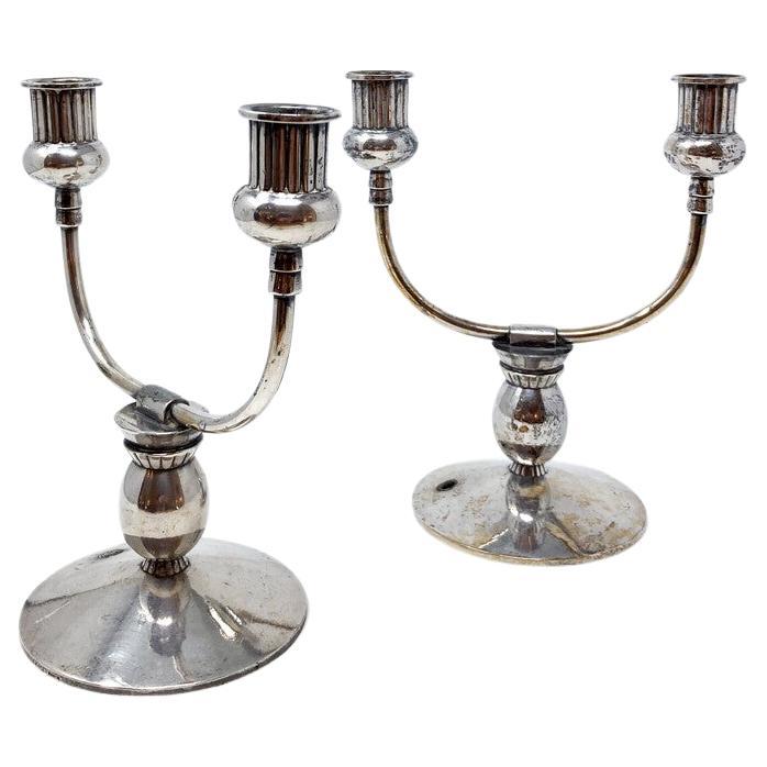 Mid-Century Modern Pair of Christofle Chandelier, 1930s For Sale