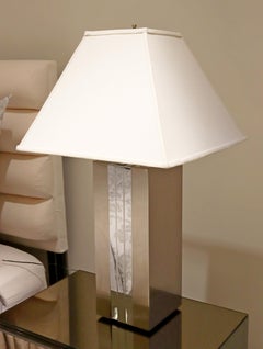 Mid-Century Modern Pair of Chrome Table Lamps 1970s