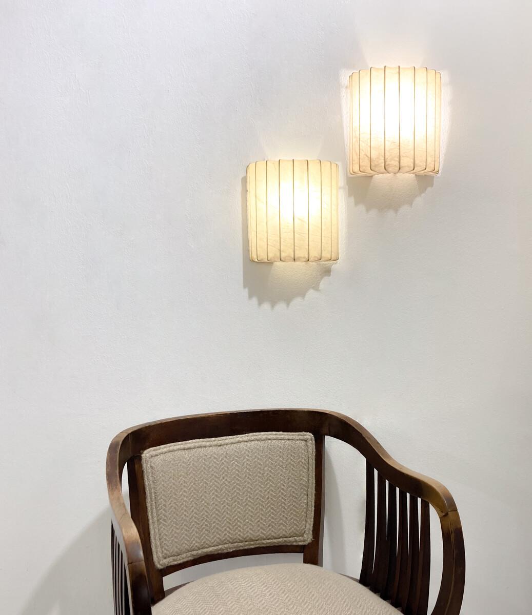 Mid-20th Century Mid-Century Modern Pair of Cocoon Wall lights, 1960s For Sale