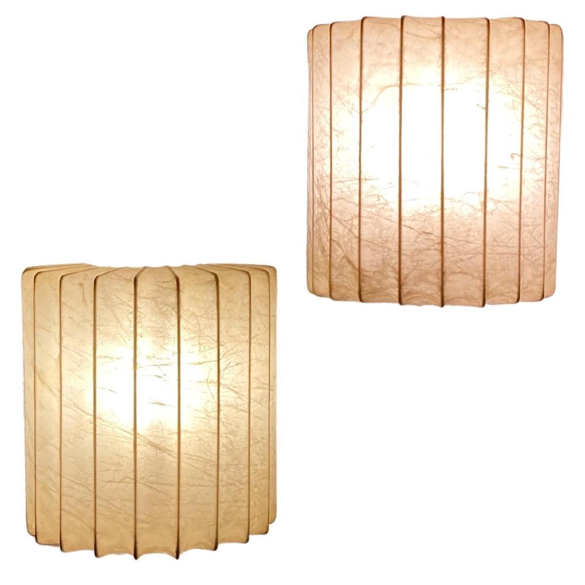 Resin Mid-Century Modern Pair of Cocoon Wall lights, 1960s For Sale