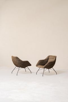 Mid-Century Modern Pair of Concha Armchairs by Carlo Hauner & Martin Eisler 1953