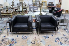 Mid-Century Modern Pair of Corbuisier Style Lounge Chairs by Jack Cartwright