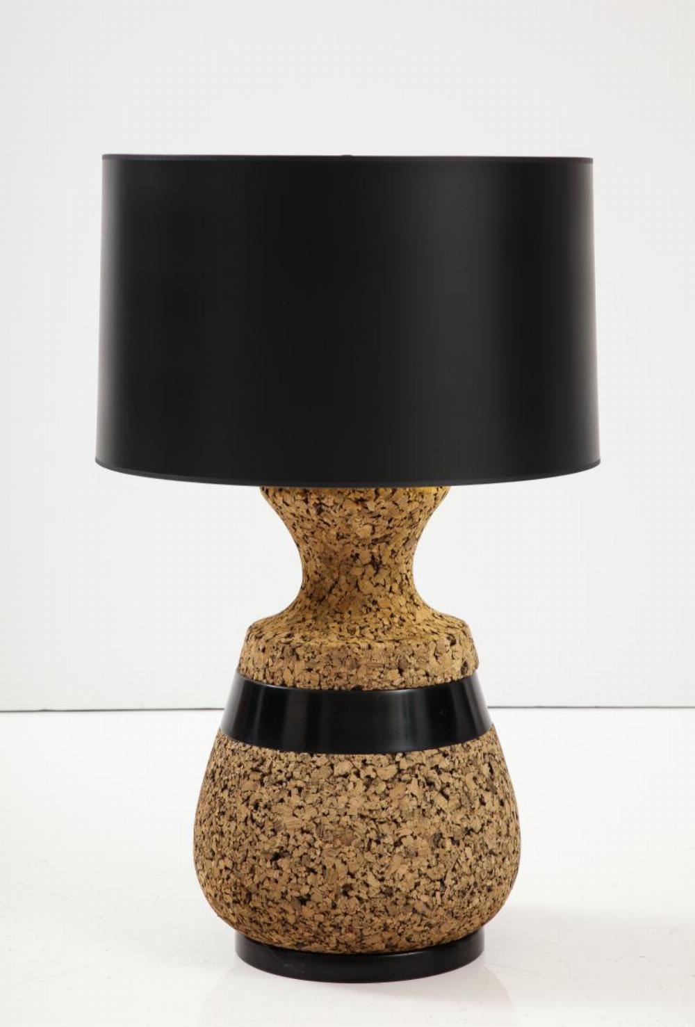 Mid-Century Modern Mid Century Modern Pair of Cork table Lamps For Sale
