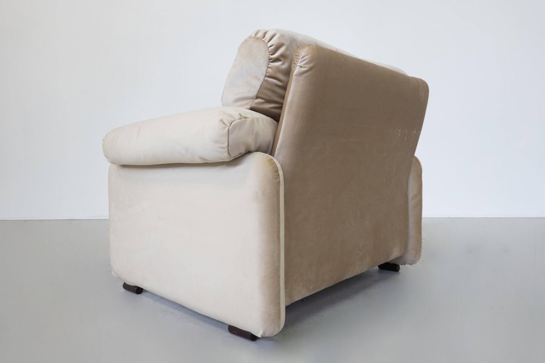 Tissu Paire de fauteuils Coronado, modernes du milieu du siècle dernier par Tobia & Afra Scarpa, Italie  en vente