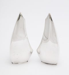 Mid-Century Modern Pair of Danish Sterling Silver Salt and Pepper Shakers, ABSA