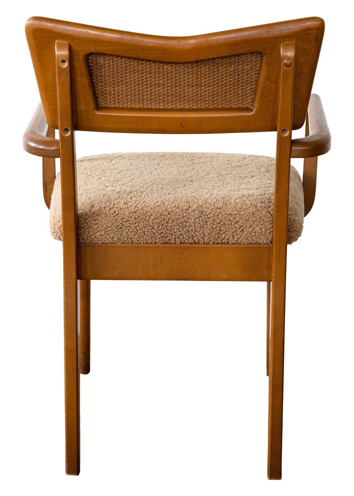 Mid-Century Modern Pair of Danish Woven Back Walnut Wood Chairs In Good Condition In Keego Harbor, MI