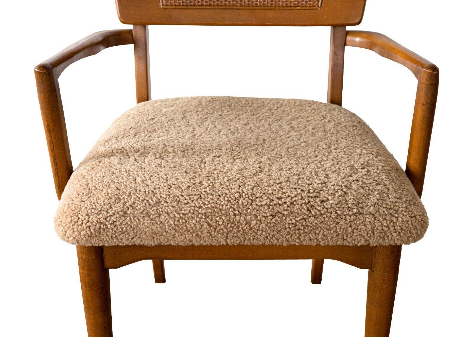 20th Century Mid-Century Modern Pair of Danish Woven Back Walnut Wood Chairs