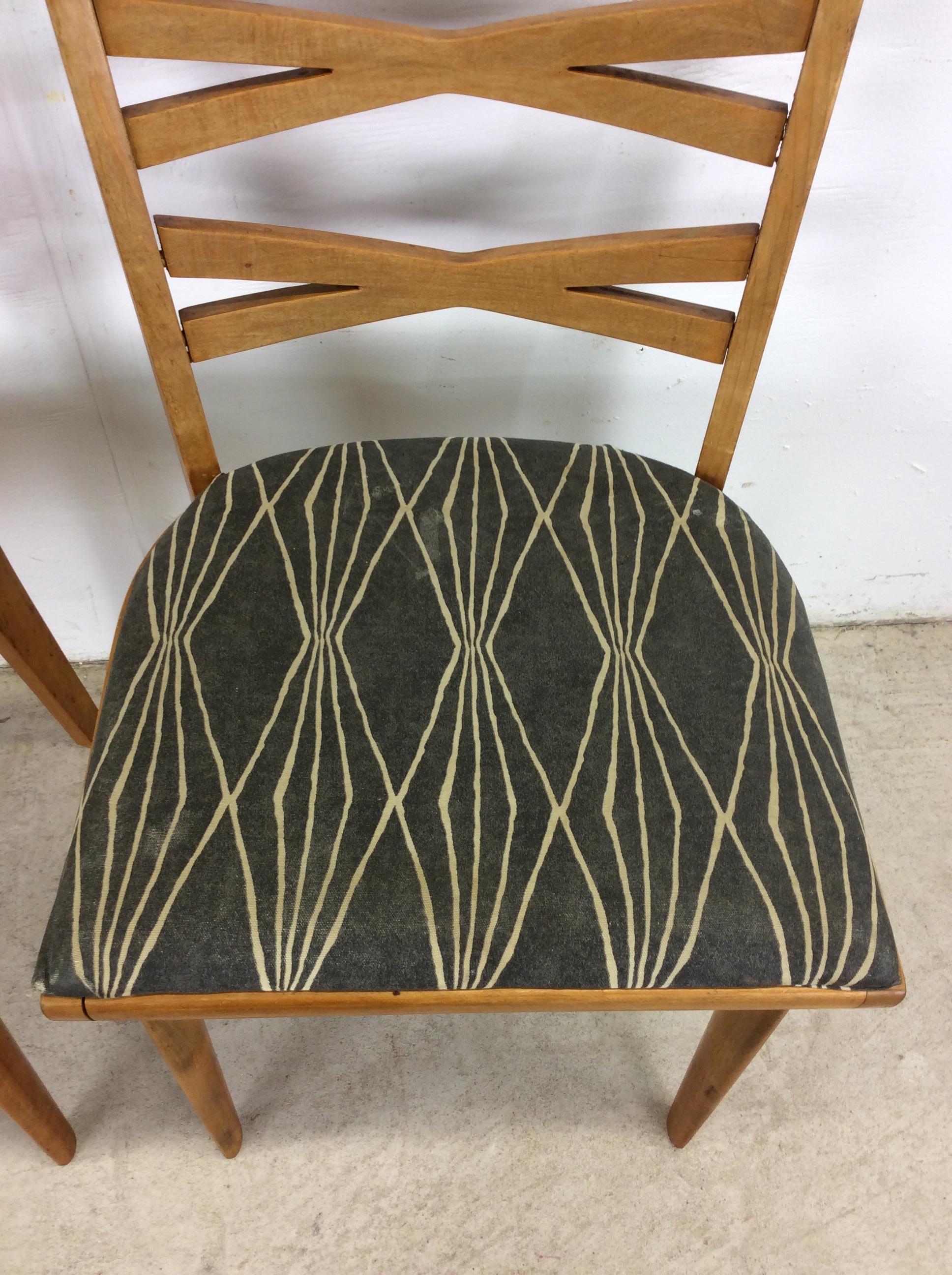 Upholstery Mid Century Modern Pair of Dining Chairs by Heywood Wakefield For Sale