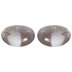 Mid-Century Modern Pair of Donuts Lamps Murano Glass by MGP, Italy, 1970s
