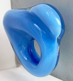 Mid-Century Modern Pair of Double Seguso Blue Murano Glass Handles, Venice 1951