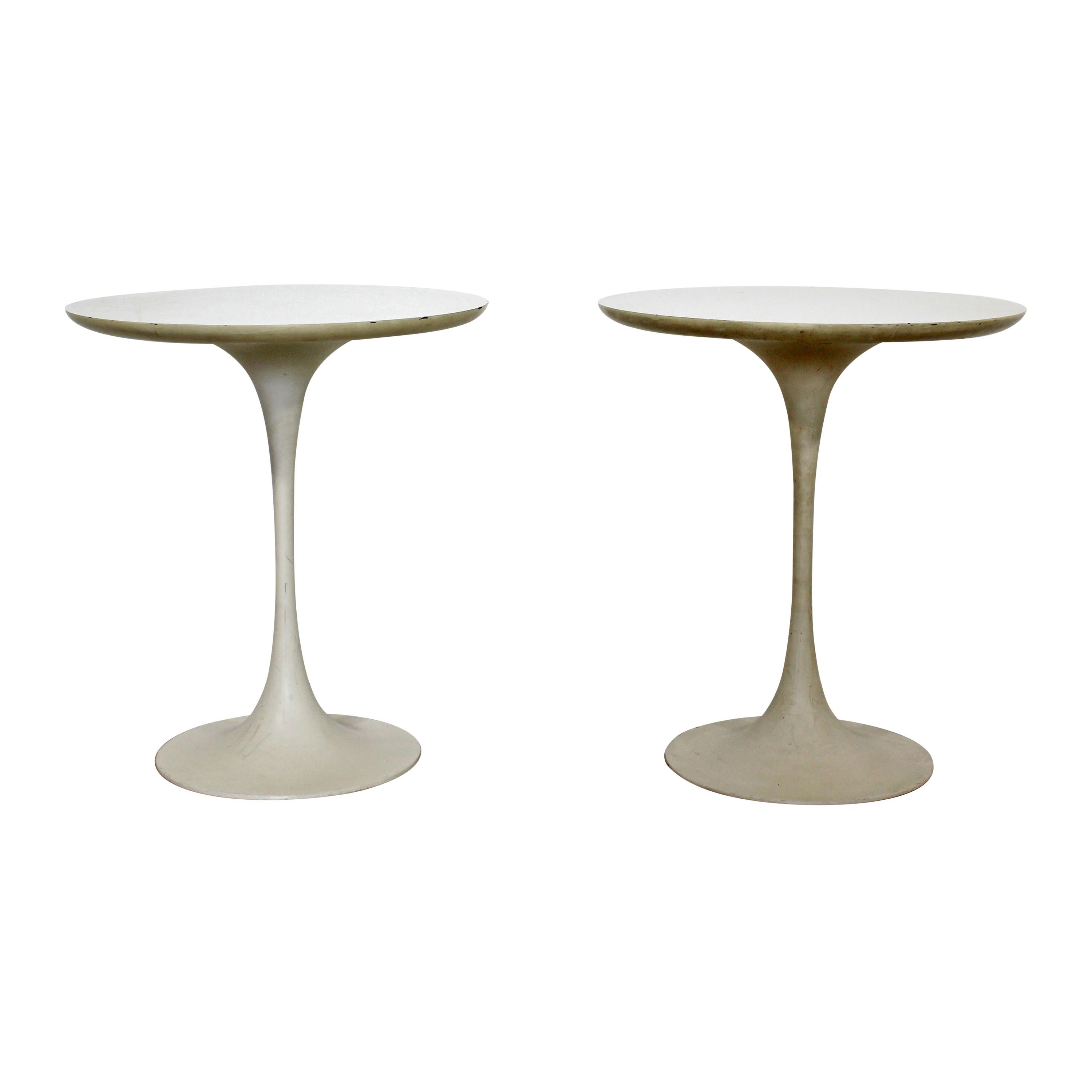 MidCentury Modern Pair of Early Saarinen Knoll White Tulip Side End