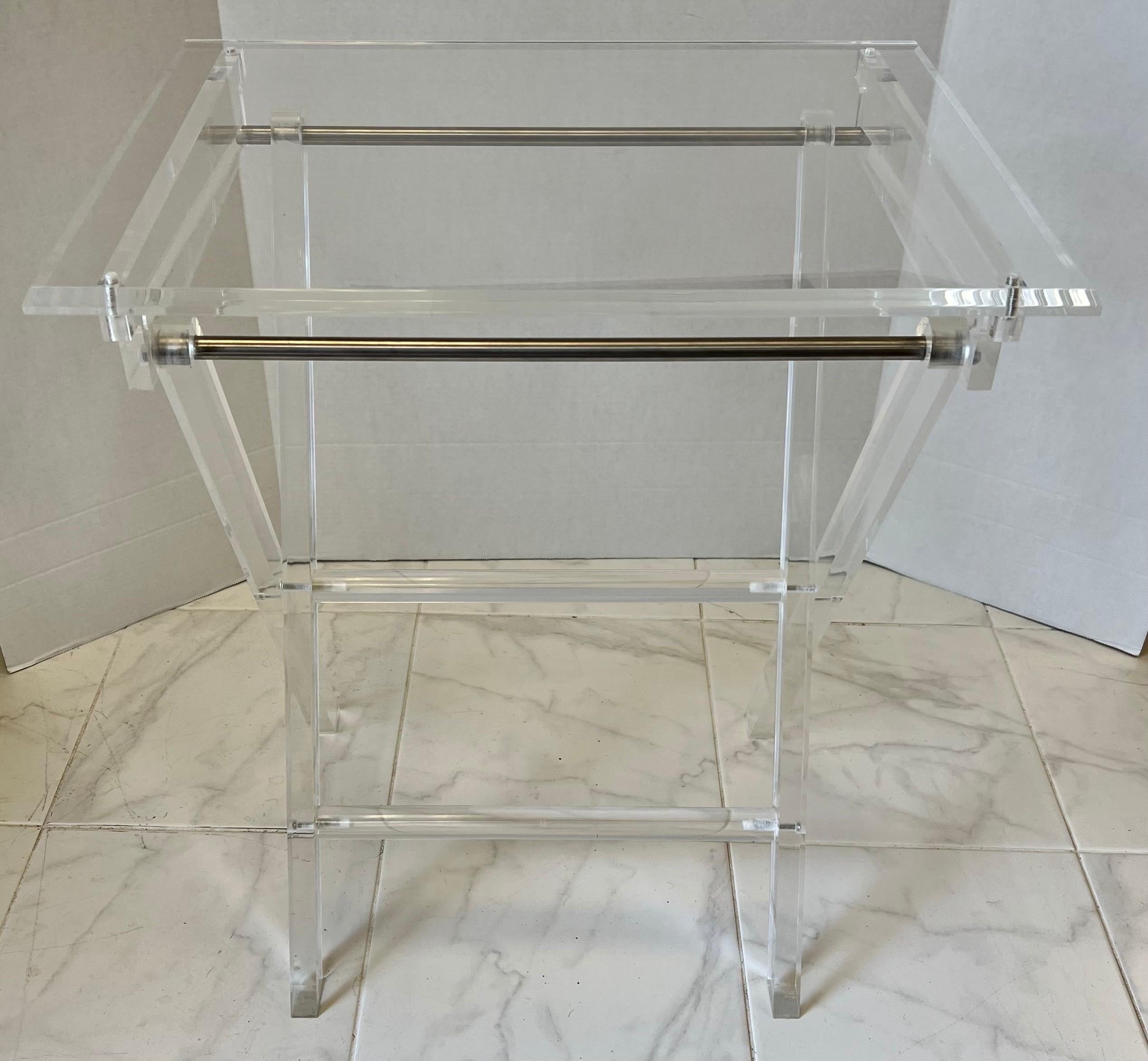 lucite tv trays with stand