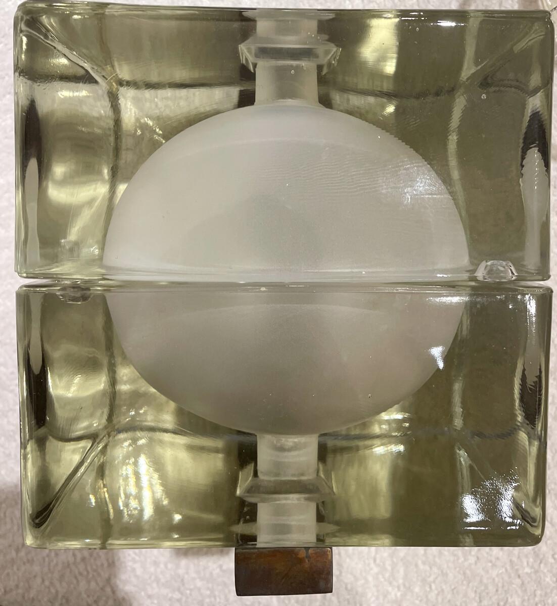 Mid-Century Modern Pair of Frosted Glass Cubosfera Wall Lights by Alessandro Mendini 

Alessandro Mendini (born August 16, 1931, Milan—died February 18, 2019, Milan) was an Italian designer, architect, editor, and essayist who played an important