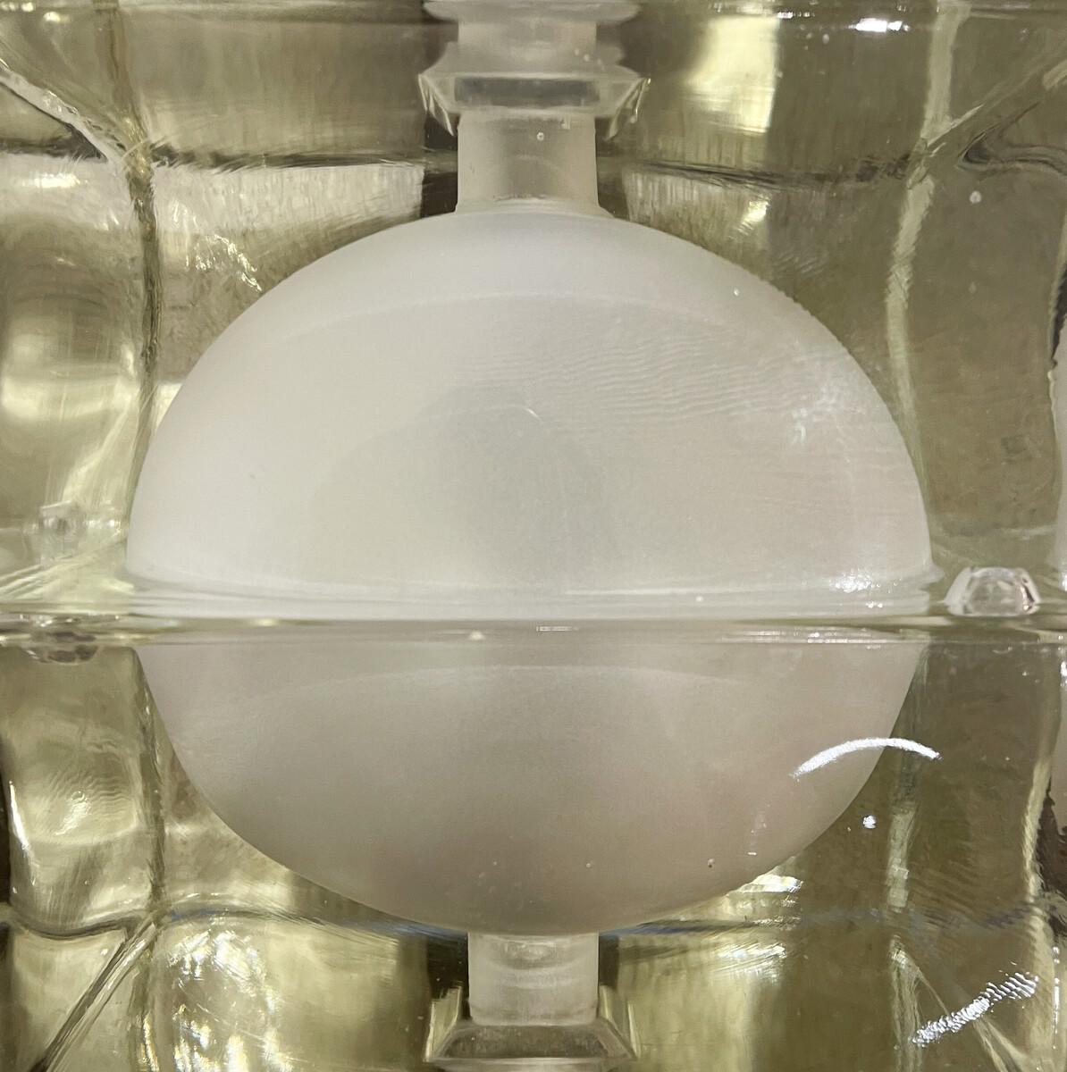 Italian Mid-Century Modern Pair of Frosted Glass Cubosfera Wall Lights