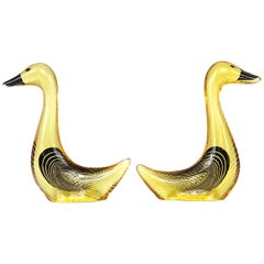 Mid-Century Modern Pair of Geese in Lucite Made by Abraham Palatnik