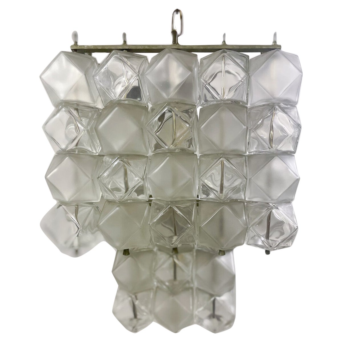 Coppia di lampadari in vetro della metà del secolo scorso, Italia, anni '60
