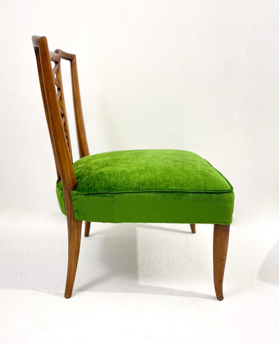 Mid-Century Modern Pair of Green Fireside Armchairs by Osvaldo Borsani In Good Condition In Brussels, BE