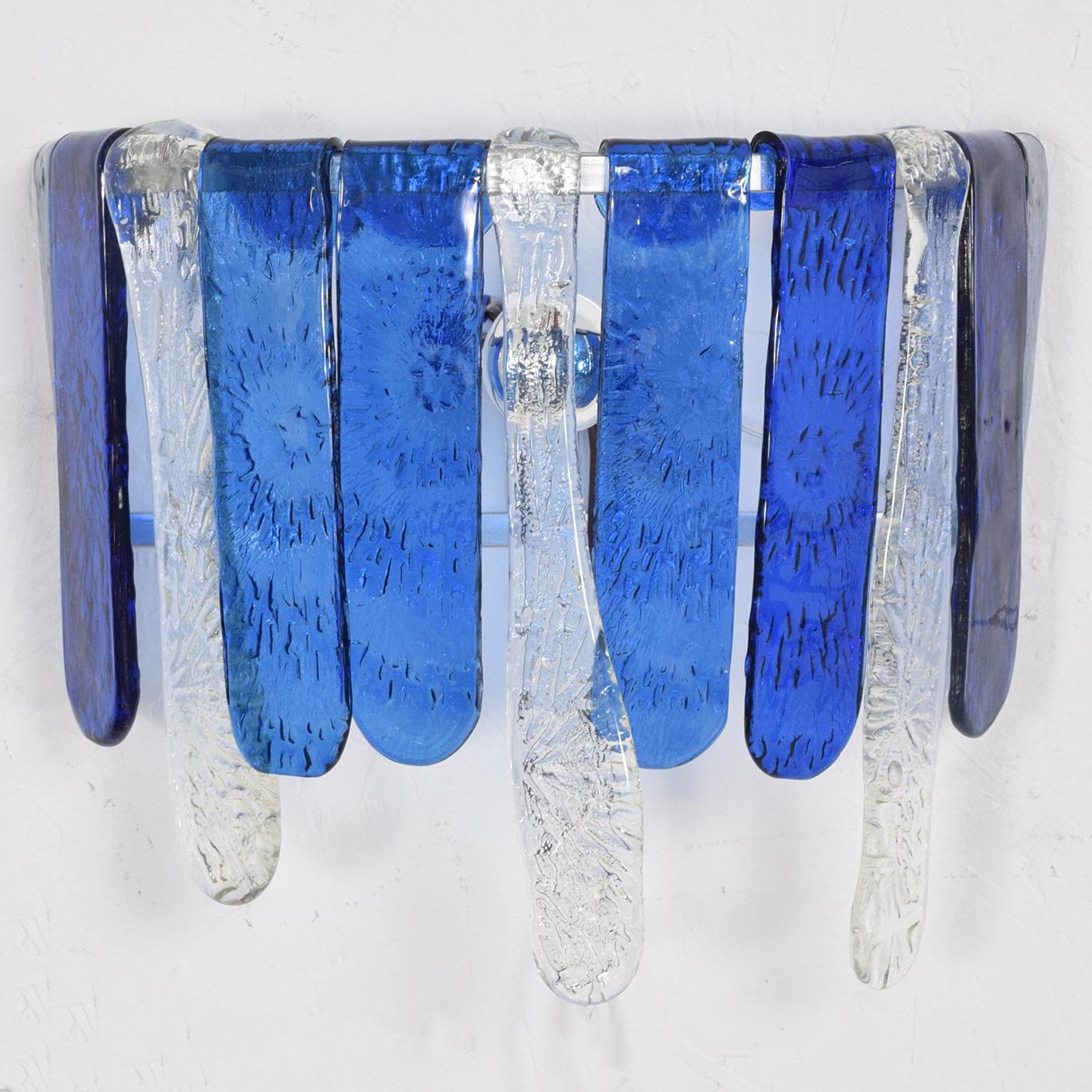 Blown Glass Mid-Century Modern Pair of Handblown Glass Sconces, Feders