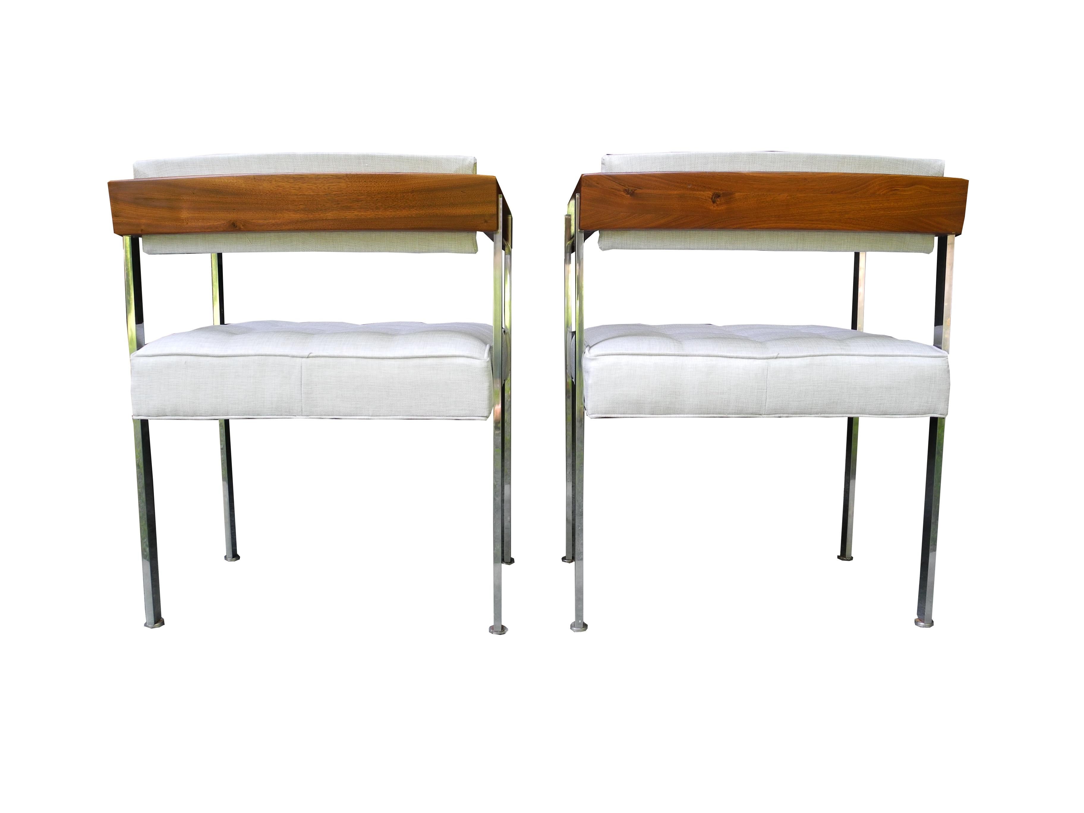 Mid-Century Modern Pair of Harvey Probber Pull-Up Side Chairs For Sale 1