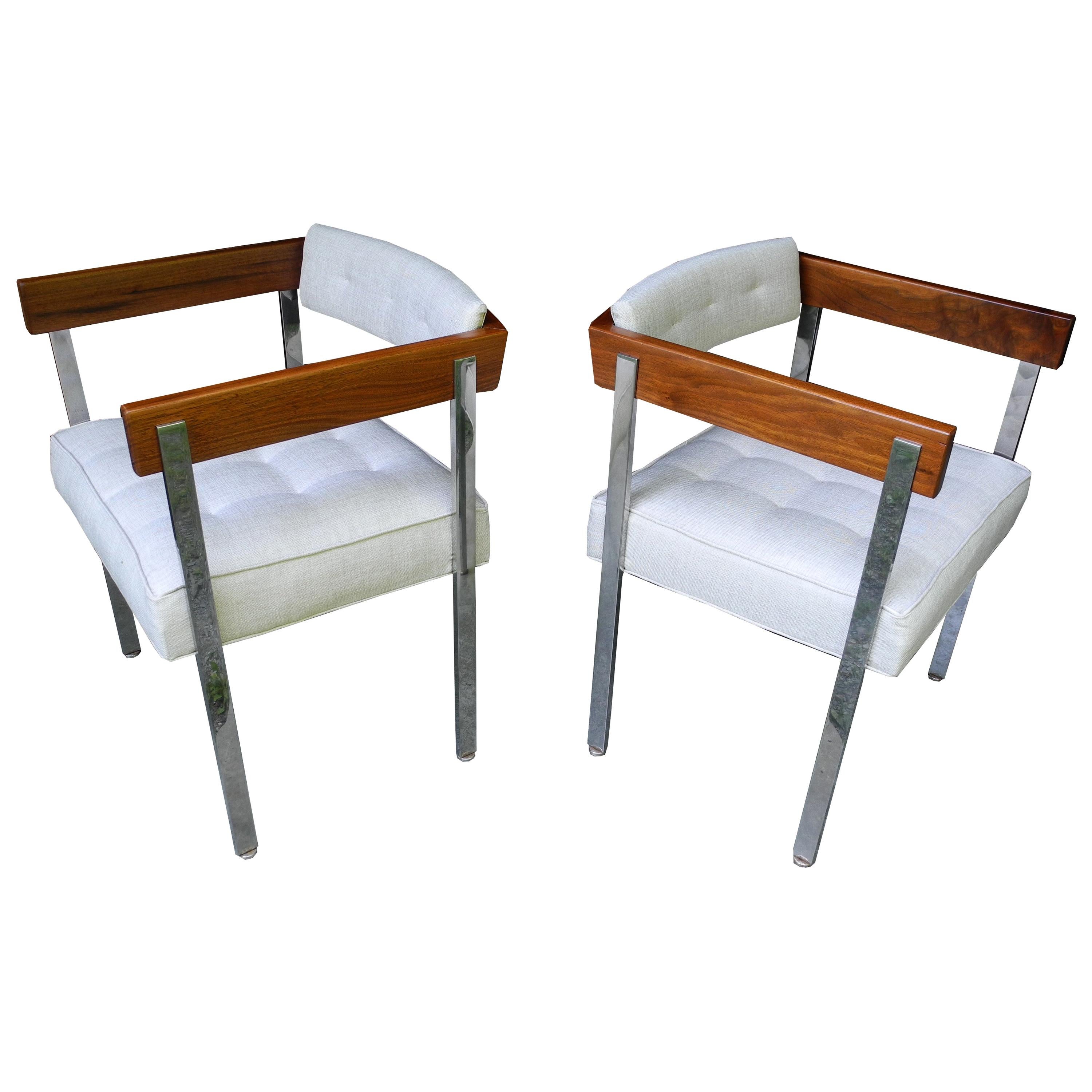 Mid-Century Modern Pair of Harvey Probber Pull-Up Side Chairs For Sale