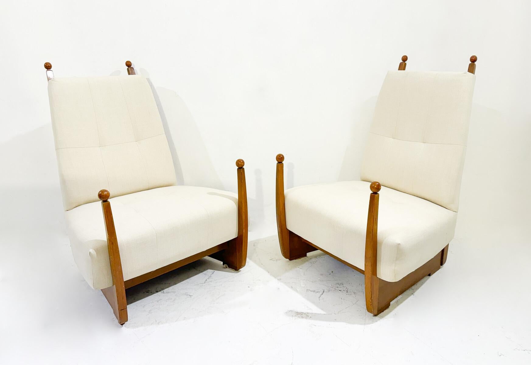 Hongrois Paire de fauteuils hongrois modernes du milieu du siècle dernier, années 1960, nouvelle tapisserie en vente