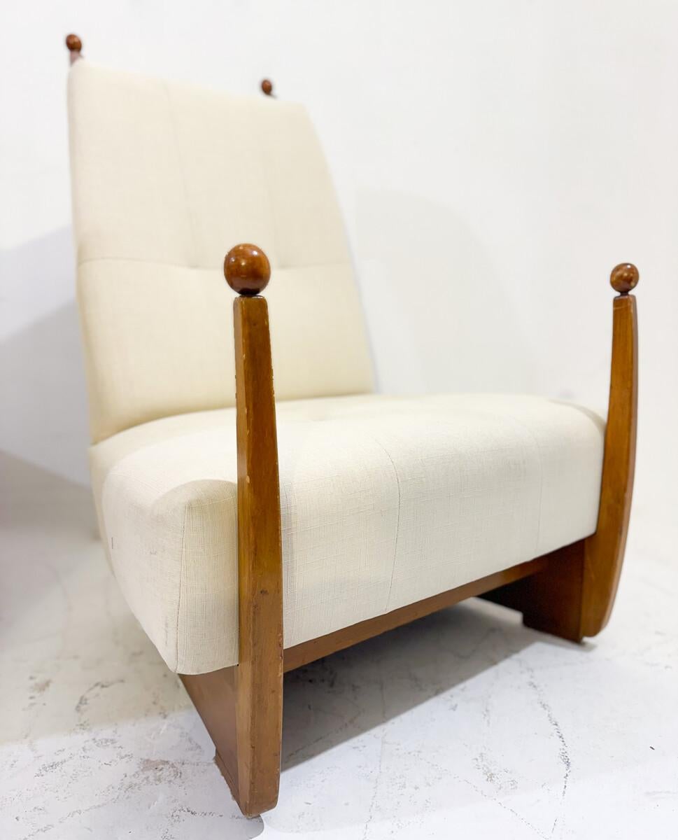 Tissu Paire de fauteuils hongrois modernes du milieu du siècle dernier, années 1960, nouvelle tapisserie en vente