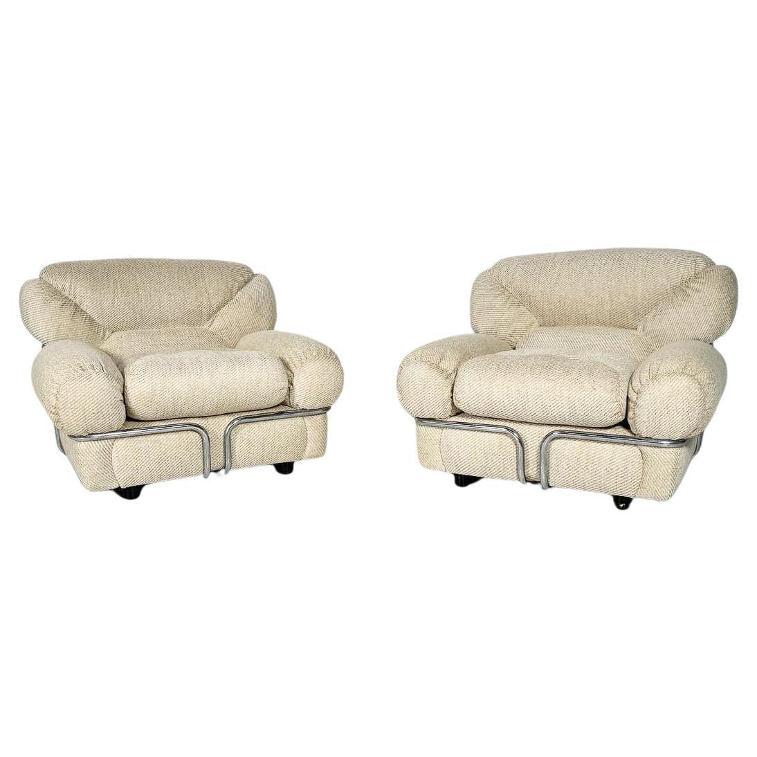 Mid-Century Modern Pair of Italian Armchairs, 1960s