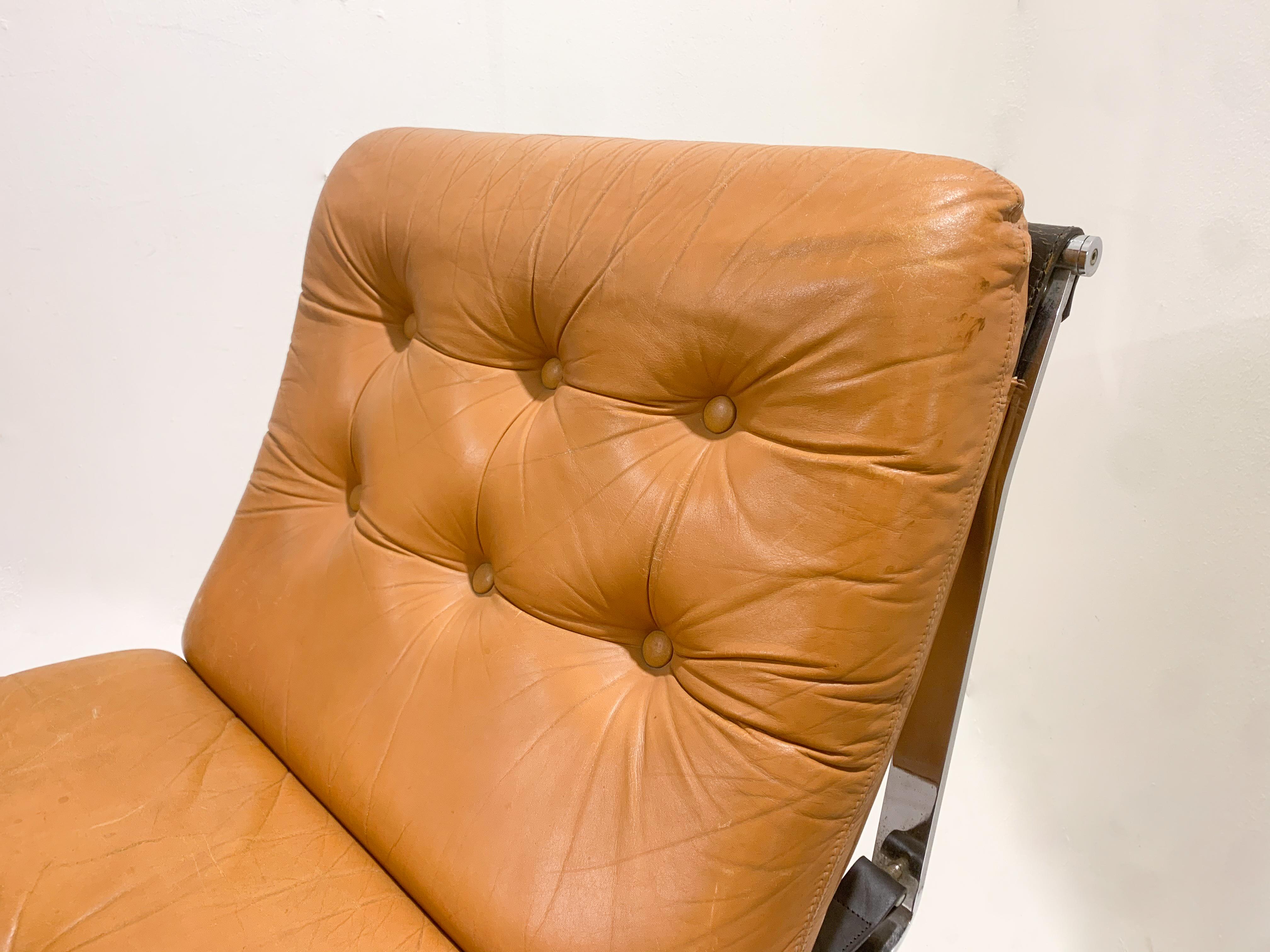 Mid-Century Modern Pair of Italian Armchairs, Original Leather, MIM, 1960s For Sale 8