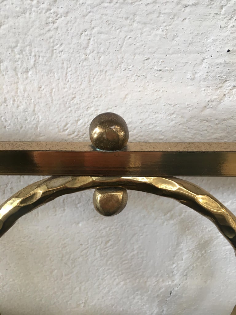MidCentury Modern Pair of Italian Gilt Brass Bed Heads by Osvaldo