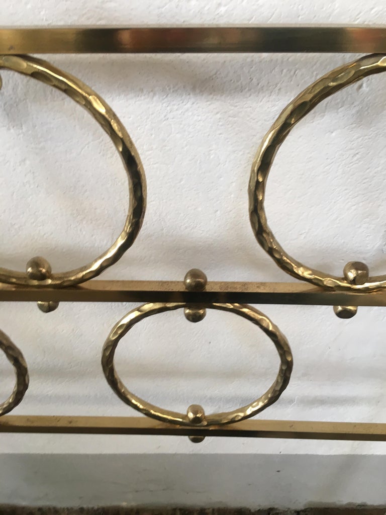 MidCentury Modern Pair of Italian Gilt Brass Bed Heads by Osvaldo