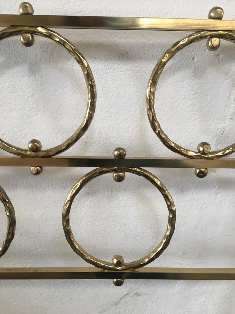 MidCentury Modern Pair of Italian Gilt Brass Bed Heads by Osvaldo