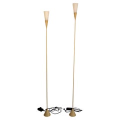Mid-Century Modern Pair of Italian Milano Torchers Relco Lamps, Italy