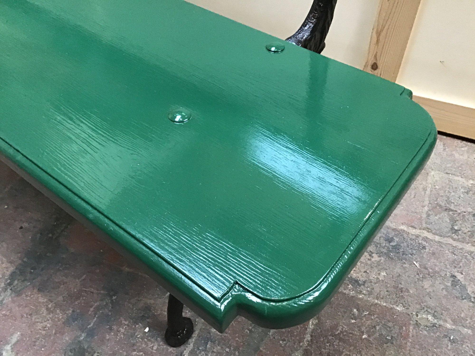 Hand-Painted Mid-Century Modern Pair of Italian Painted Wood and Cast Iron Structure Benches For Sale