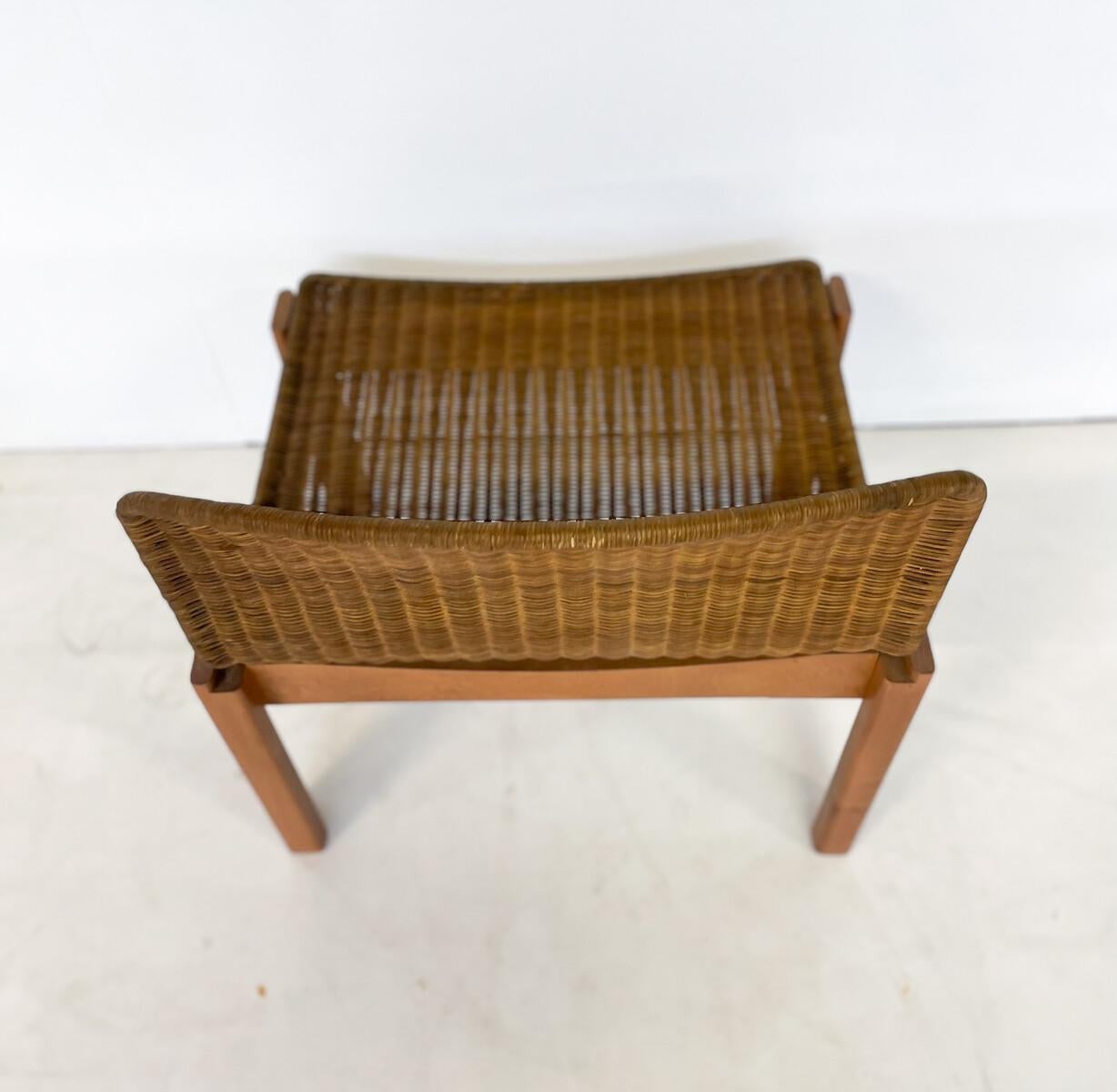 Mid-Century Modern pair of Italian Rattan and wood armchairs, 1960s.