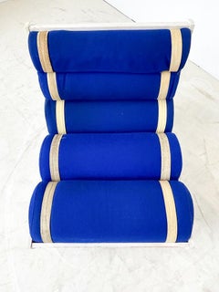 Mid-Century Modern Pair of Italian Red and Blue Armchairs, 1960s