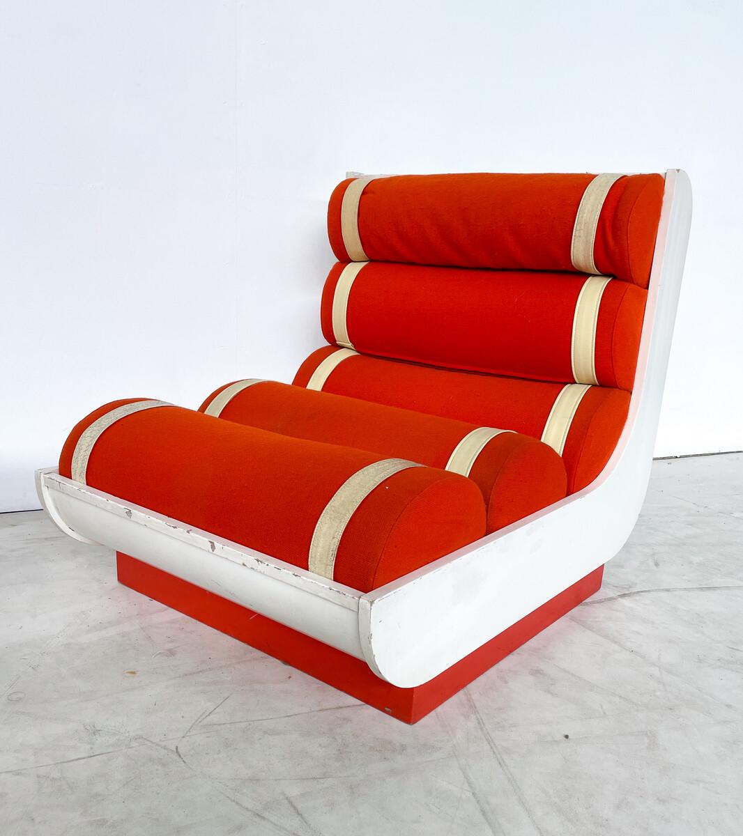 Milieu du XXe siècle Paire de fauteuils rouges italiens, 1960 - Orignal Upholstery en vente