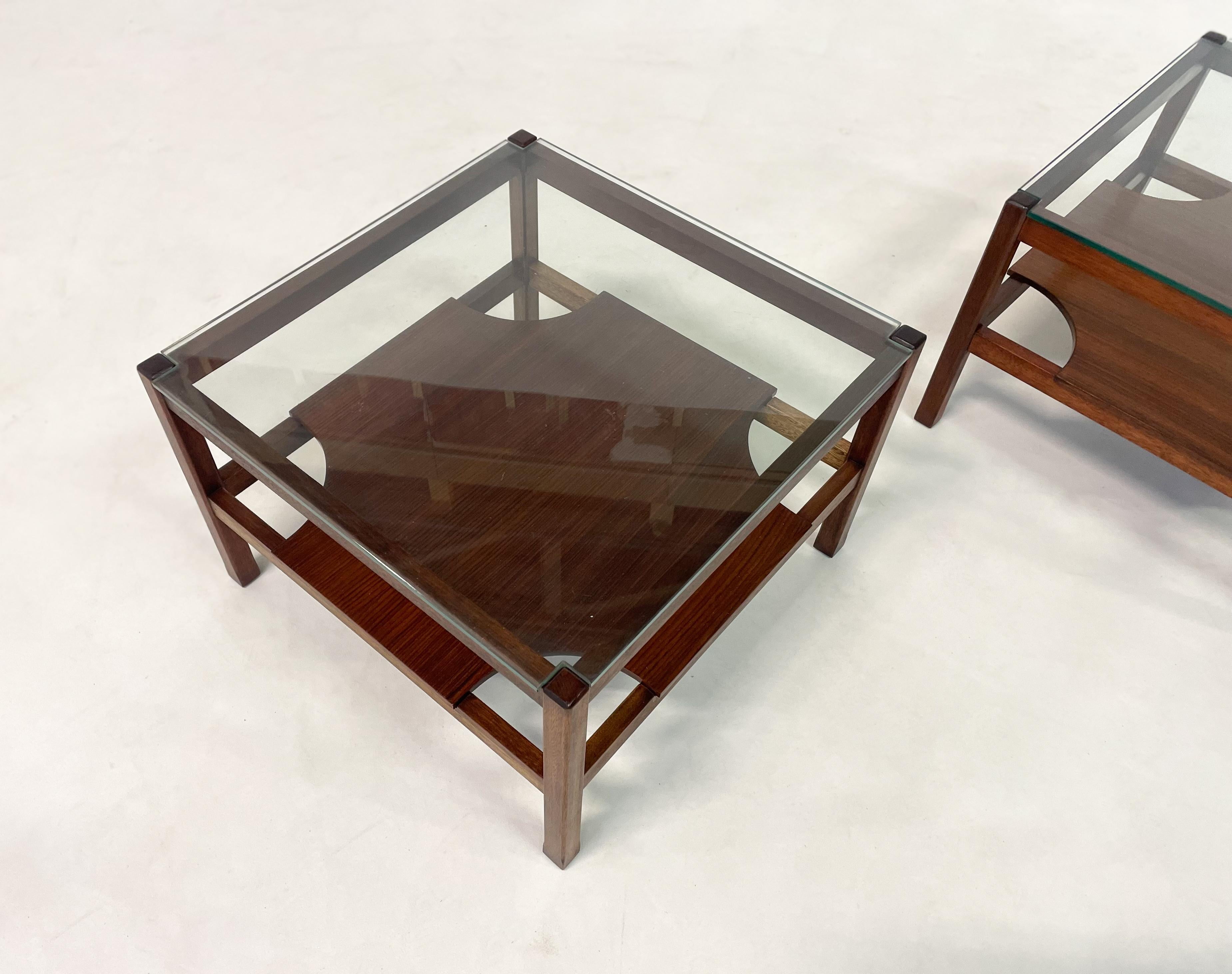 Mid-20th Century Mid-Century Modern Pair of Italian Wooden Side Table, 1960s