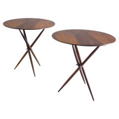 Mid-Century Modern Pair of Janete Side Tables by Sergio Rodrigues, Brazil, 1950s