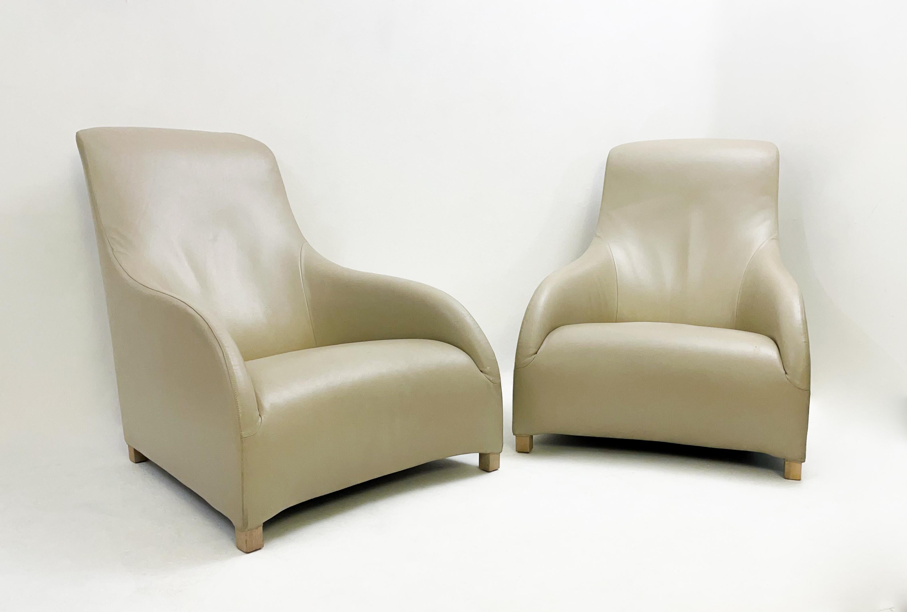 Paire de fauteuils Kalo de style moderne du milieu du siècle par Antonio Citterio pour B&B Italia, années 1980