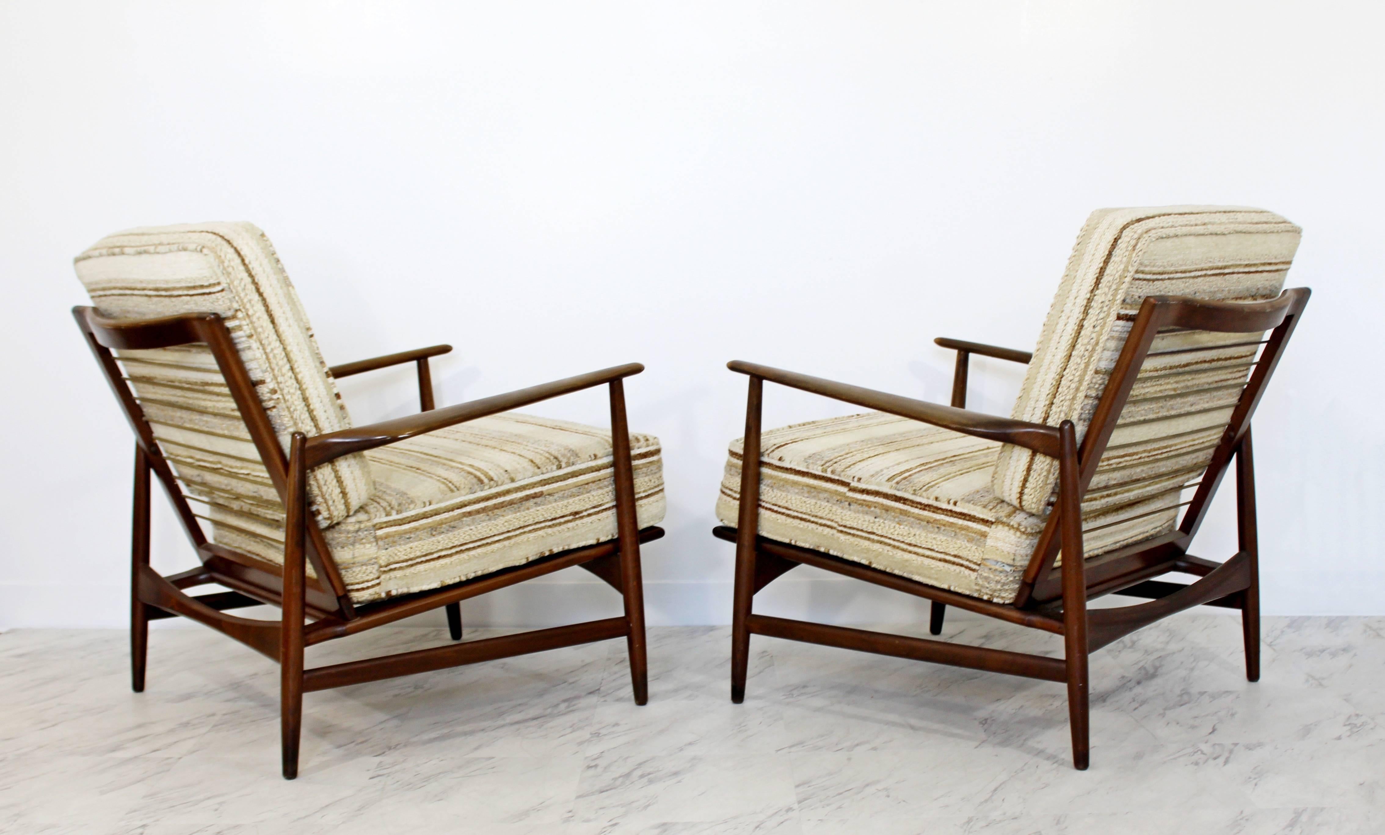 Mid-20th Century Mid-Century Modern Pair of Kofod-Larsen Selig Lounge Armchairs Denmark, 1960s