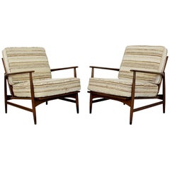 Mid-Century Modern Pair of Kofod-Larsen Selig Lounge Armchairs Denmark, 1960s